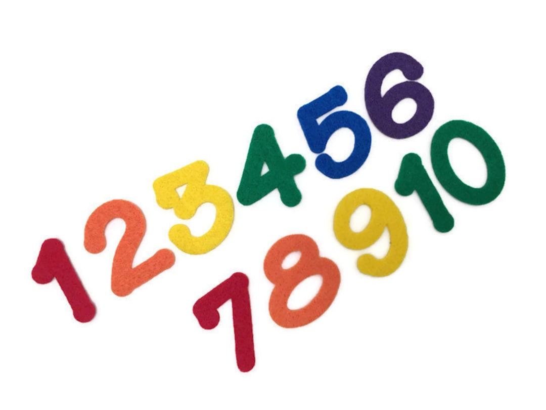 Felt Numbers Set 1 10 2 Inch Multicolor Numbers for Felt Etsy