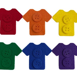 Preschool Button Sorting Activity, Color Matching Game for Flannel Felt Board, Occupational & Speech Therapy Material for Learning Colors image 1