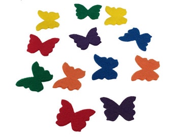 Small Felt Butterflies Shapes, 1 inch, Colorful Butterflies for Scrapbooking Projects, Kids Crafts Activities, Card Making, Hair Accessories