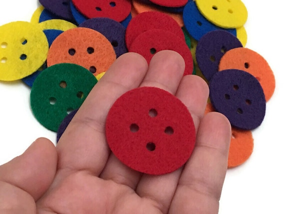 Felt Buttons, 1.5 Inch, Buttons for Crafts Projects, Please Choose