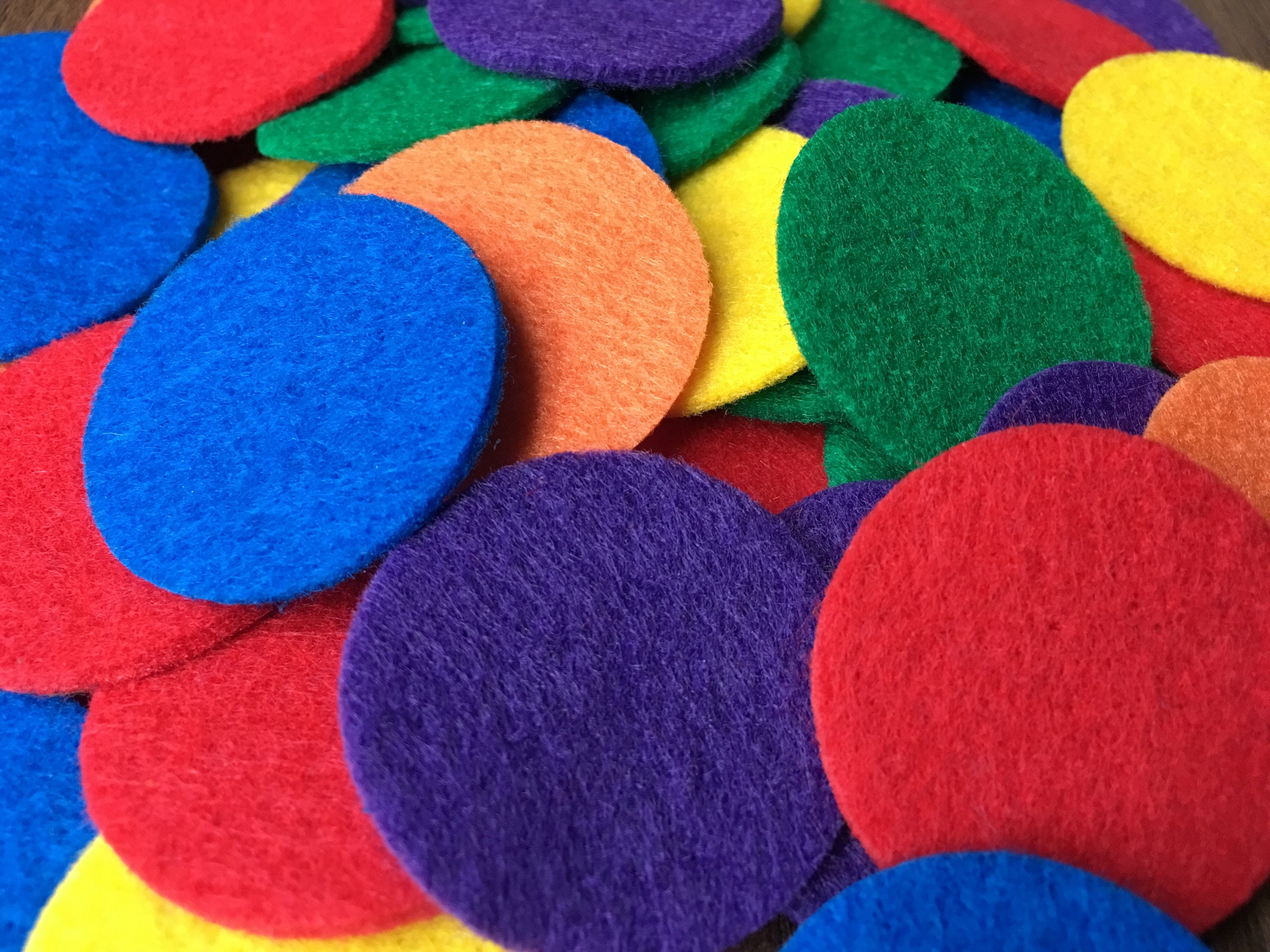Rainbow Craft Felt Circles Pack of 25 pieces 1.5 inches Etsy