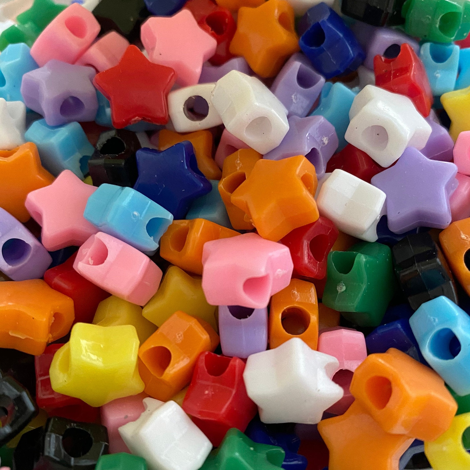 Star Beads for Kids Crafts Multicolor Star Pony Beads for Etsy