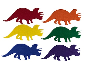 Felt Triceratops for Flannel Board, Dinosaur Craft Felt Shapes for Preschool Kids, Prehistoric Animal Cutouts, Dino Birthday Party Decor