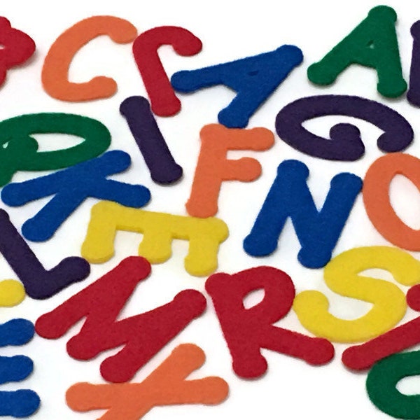 Felt ABC Letters, Multicolor, 2 inch, Price is for Each Letter, Sold Individually, Choose the Letters, Colors and Quantities that you Need