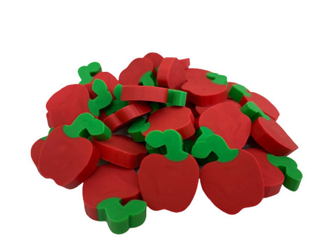 Pack of 30 Mini Apple Erasers for Kids Classroom Rewards Etsy