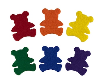 Felt Bear Shapes, Rainbow Felt Teddy Bears, Flannel Felt Board Shapes, Teddy Bear Math Counters, Preschool Counting Game, Color Sorting