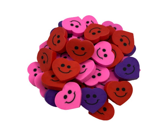 Mini Heart Shaped Erasers for Kids Classroom Reward Erasers Etsy