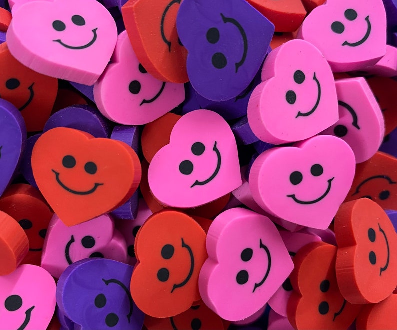 Mini Heart Shaped Erasers for Kids Classroom Reward Erasers Etsy