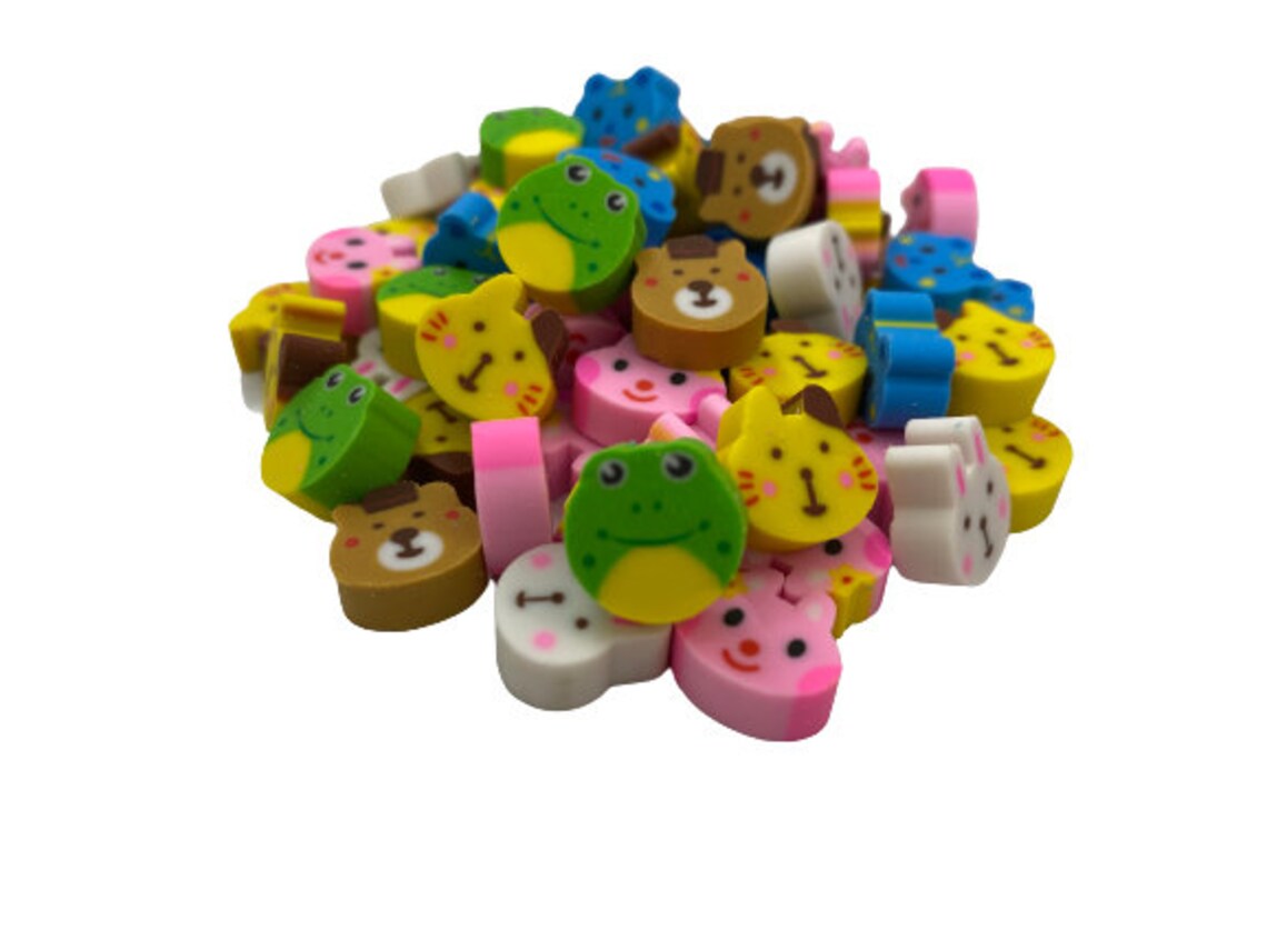 Pack of 30 Mini Animal Erasers for Kids Miniature Desk Pet Etsy