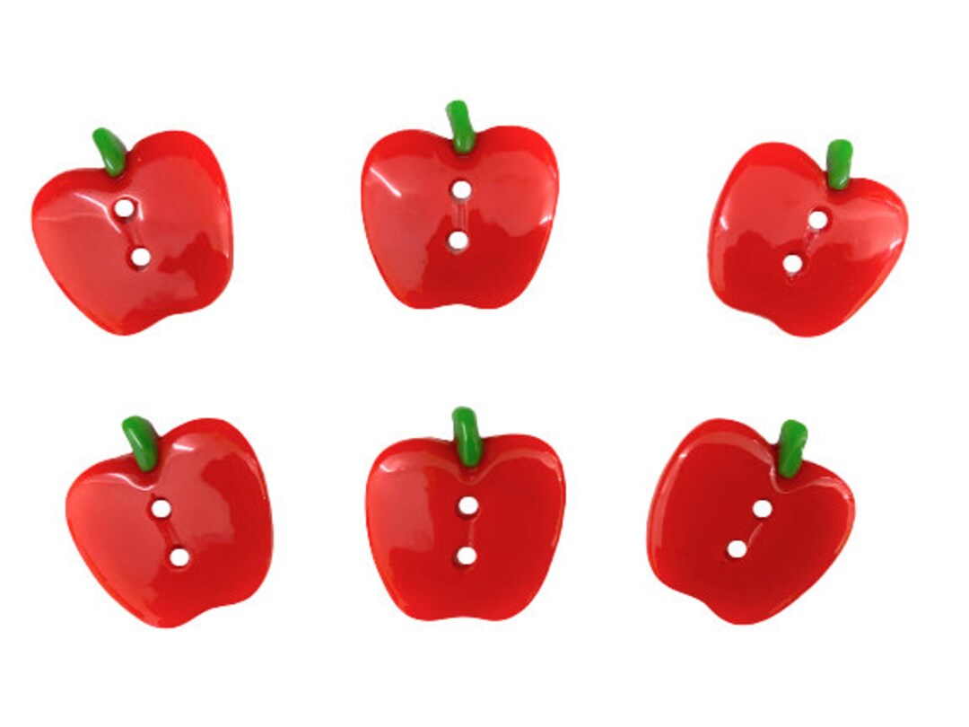 Red Apple Buttons for Crafts 2hole Sewing Button in Apple Etsy