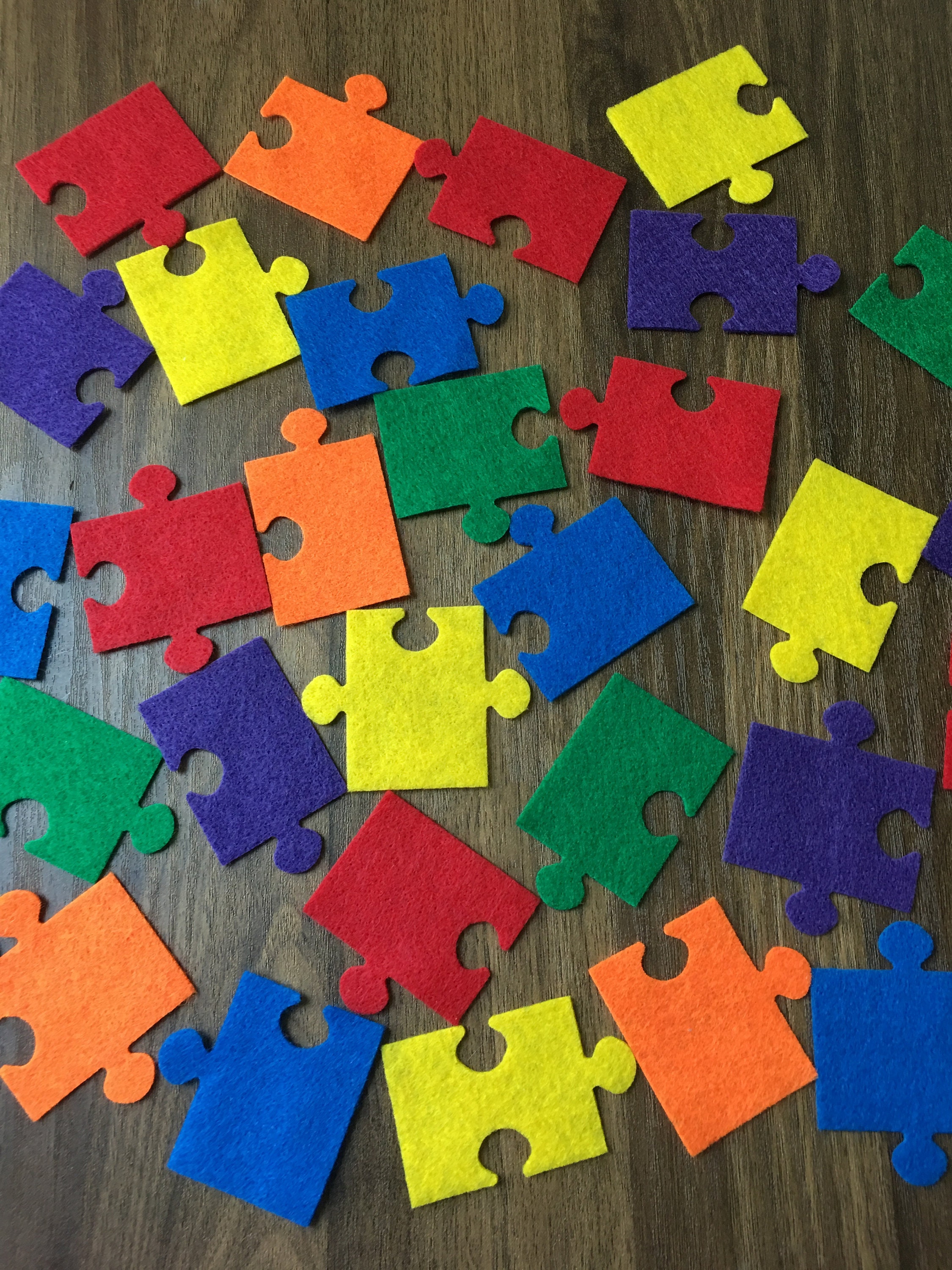 Autism Awareness Puzzle Pieces Puzzle Cutouts for Autism - Etsy