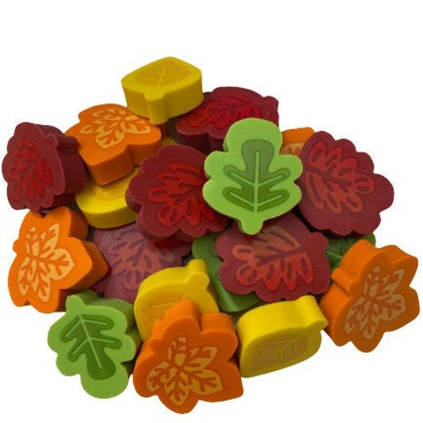 Mini Fall Leaves Erasers, Leaf Shaped Erasers for Kids, Teacher Classroom Supply, Reward Erasers, Homeschool Preschool Sorting Math Counters