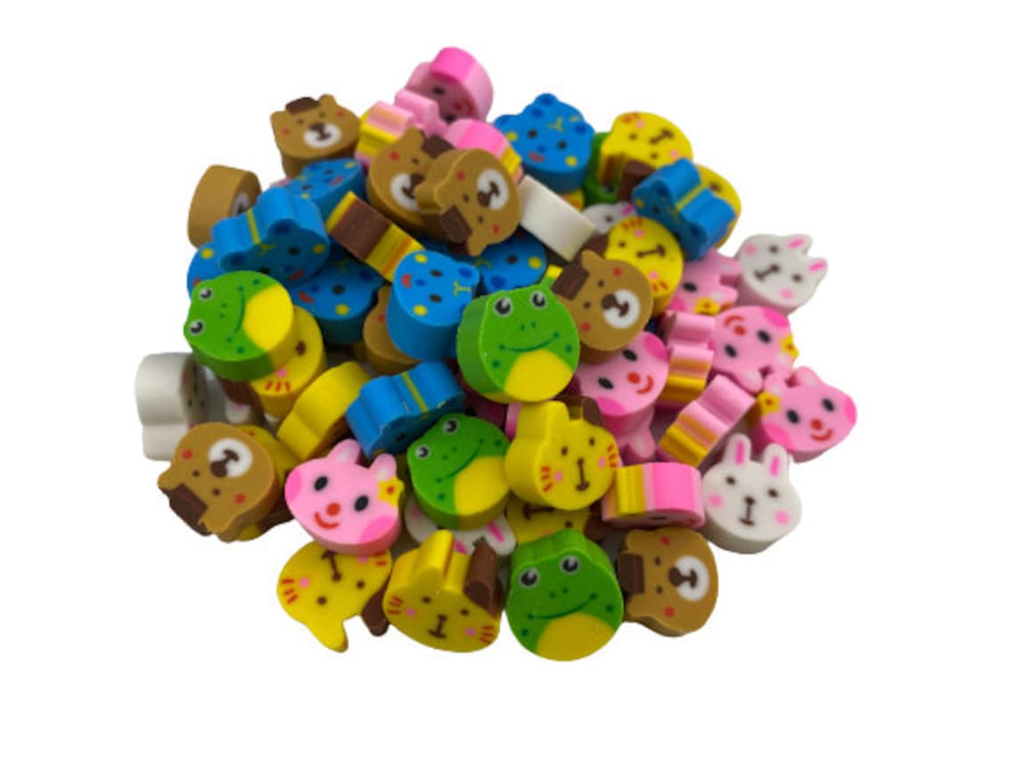 Pack of 30 Mini Animal Erasers for Kids Miniature Desk Pet Etsy