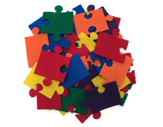 Autism Awareness Puzzle Pieces Puzzle Cutouts for Autism - Etsy