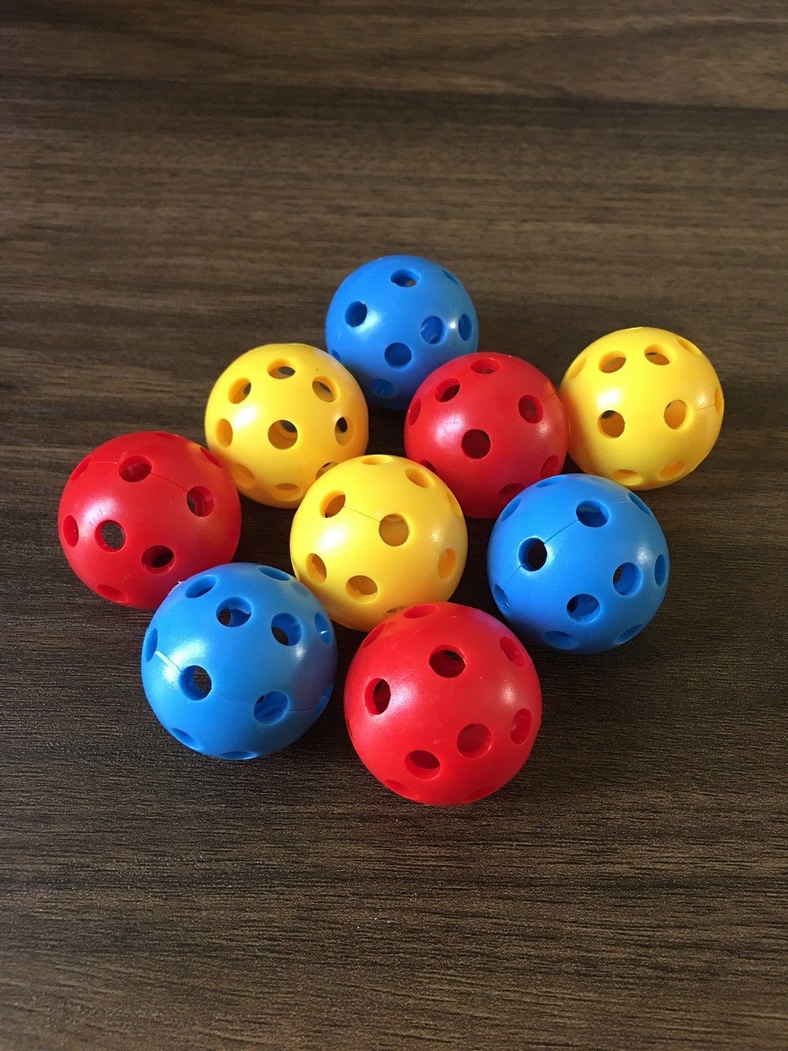 Pack of 9 Plastic Balls With Holes 1 Inch Multicolor Etsy