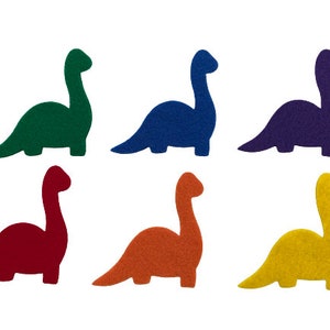 Felt Dinosaurs for Flannel Felt Board, Brontosaurus Dinosaur Felt Shapes, Dino Craft Supply for Kids, Prehistoric Dinosaur Classroom Decor