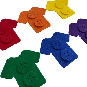 Preschool Button Sorting Activity, Color Matching Game for Flannel Felt Board, Occupational & Speech Therapy Material for Learning Colors image 3