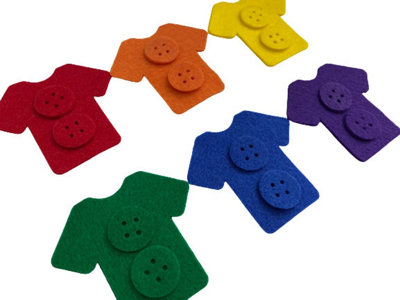 Preschool Button Sorting Activity, Color Matching Game for Flannel Felt Board, Occupational & Speech Therapy Material for Learning Colors image 3