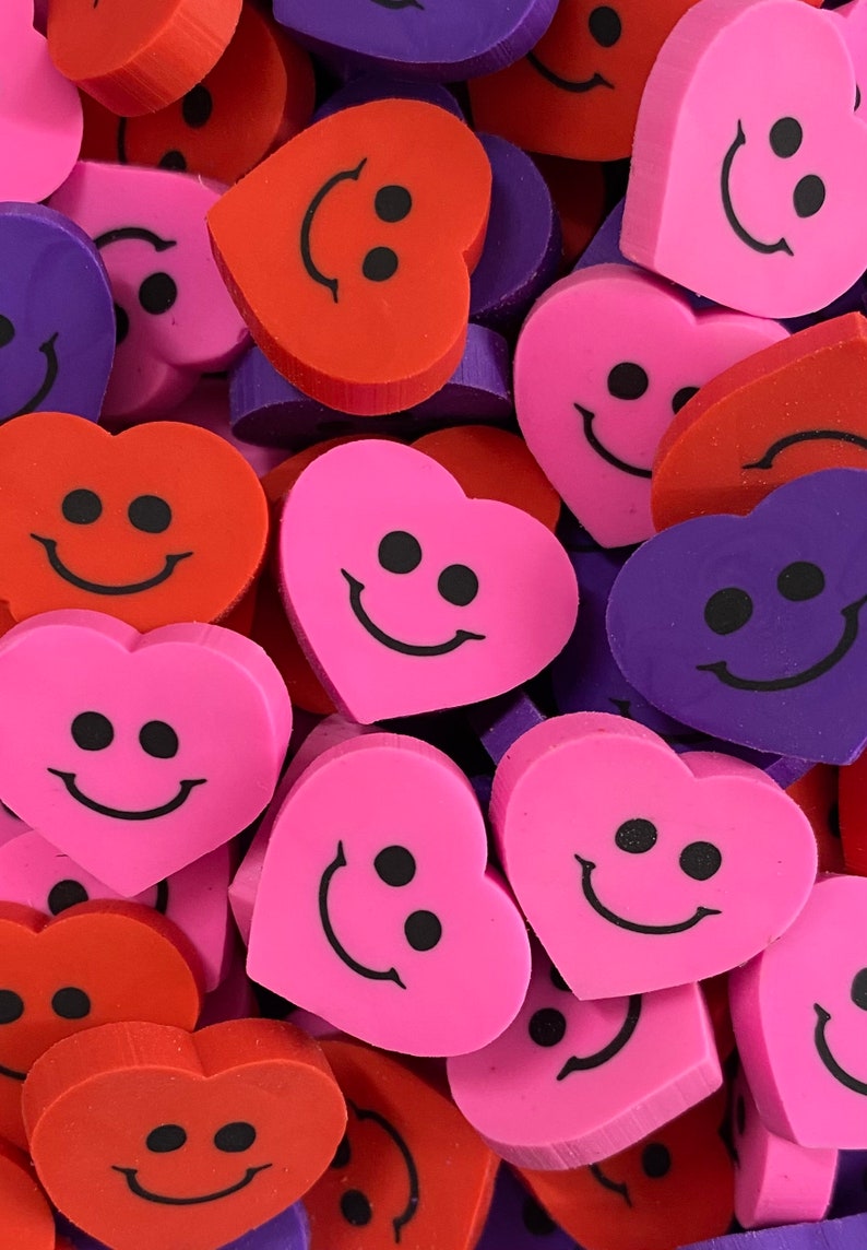 Mini Heart Shaped Erasers for Kids Classroom Reward Erasers Etsy