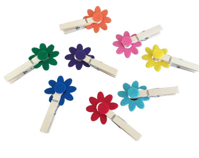 Clothespin Flower Color Matching Game, Fine Motor Activity, Montessori
