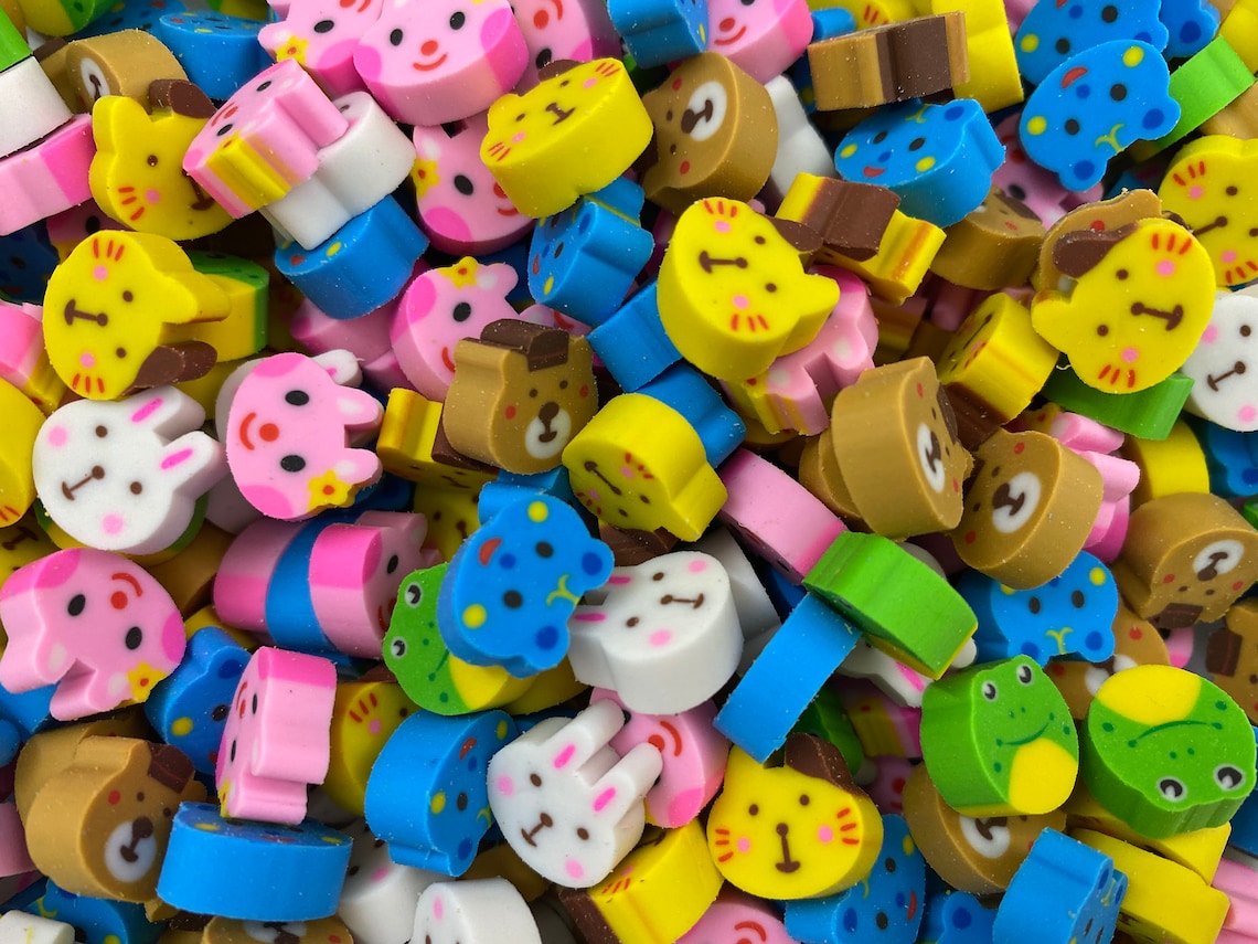 Pack of 30 Mini Animal Erasers for Kids Miniature Desk Pet Etsy