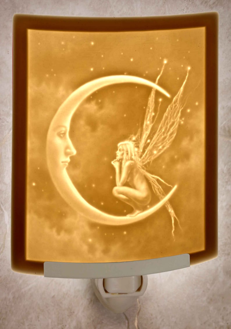 The Porcelain Garden Inc Catch A Falling Star Lithophane Night Light - Thumbnail 3