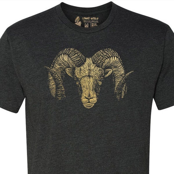 Unisex Ram T Shirt, Mens Ram Horns Tshirt, Sheep Tee