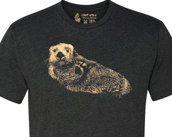 Unisex Sea Otter T Shirt, Gift for Men, 10% Donated to Animal