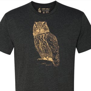Unisex Owl T Shirt, Ornithologist Tee, Mens Owl T-Shirt, Birds of Prey Tshirt, Bird Gift