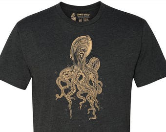 Unisex Octopus T Shirt, Mens Squid T-Shirt, Gift for Him, Kraken Shirt