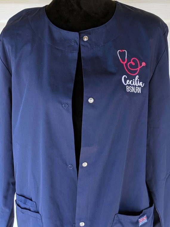 Nurse Scrub Jacket Medical Assistant Jacket Nursing Student Etsy
