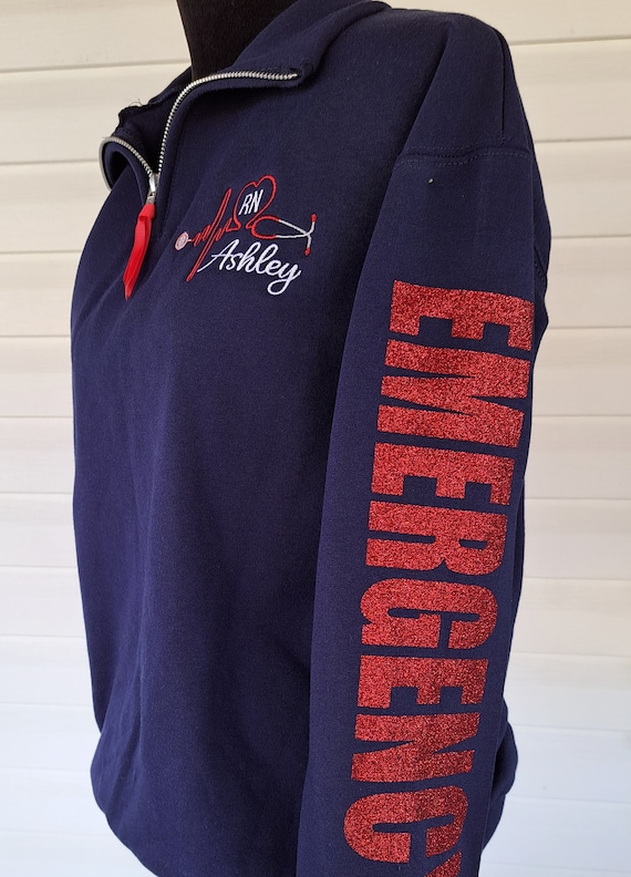 Nurse Pullover With Sleeve Design, Nursing Student Sweatshirt, Stethoscope Pullover, Emergency Room Nurse, Medical Assistant, RN Gift