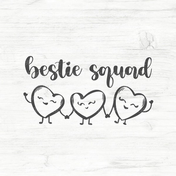 Bestie Squad SVG, Three Best Friends PNG, Besties Gift Png Best friends Sublimation, Tshirt Design BFF png, Digital Download