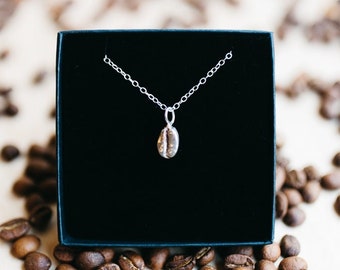 Handmade Sterling Silver Coffee Bean Necklace