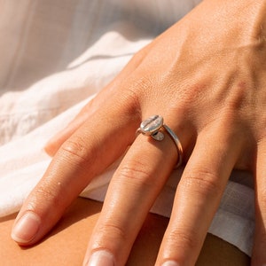 Handmade Adjustable Coffee Bean Ring in sterling silver