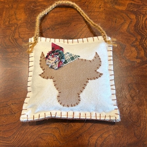 Wieszak na gałkę do drzwi z materiału, wystrój rustykalny