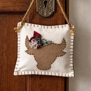 Colgador de pomo de puerta de tela, decoración estilo casa de campo