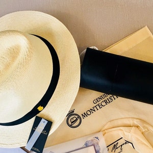 New  MONTECRISTI "Superfino" FINEST QUALITY handmade rolling Genuine Panama Hat in the uk