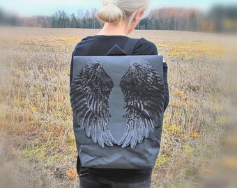 Wing backpack, washable paper backpack, alternative textile bag, backpack, recycled bag, vegan backpack, eco friendly bag, eco backpack