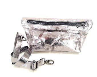 Smoky silver purse, Vegan bag, Multifunctional washable paper bag, Vegan bag, Recycled material bag, Clutch bag, Crossbody bag, Hip bag