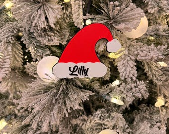Personalized Santa Hat Ornament • Custom 3D Printed Christmas Decor