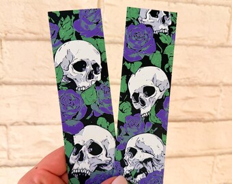 Skull & Rose Bookmark Set | Gothic Floral Bookmark | Dark Romance Bookmark | Book Lover Gift