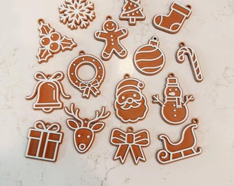 Gingerbread Christmas Ornament Set | 3D Printed Holiday Tree Decor