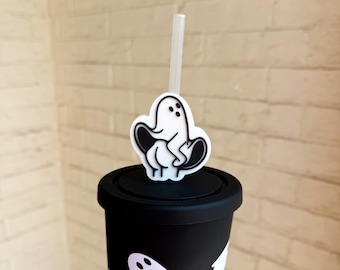 Funny Ghost Straw Topper | Cute Ghost Booty Straw Charm | Funny Cup Accessory | Ghost Tumbler Charm