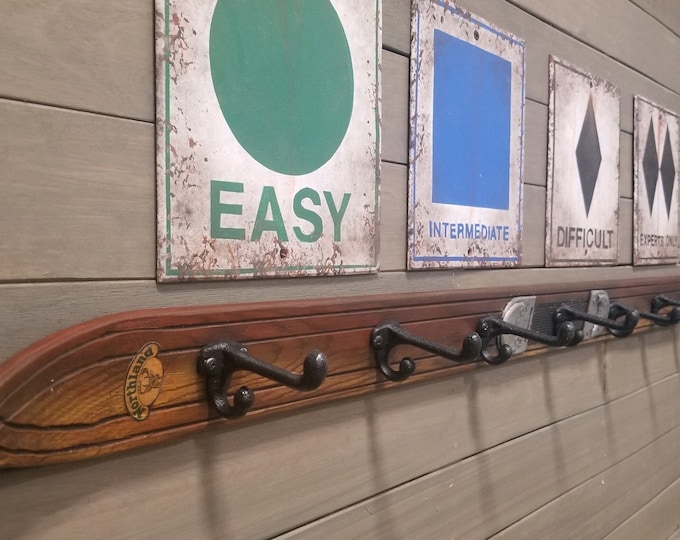 Vintage Ski coat rack reproduction with sign sold separately