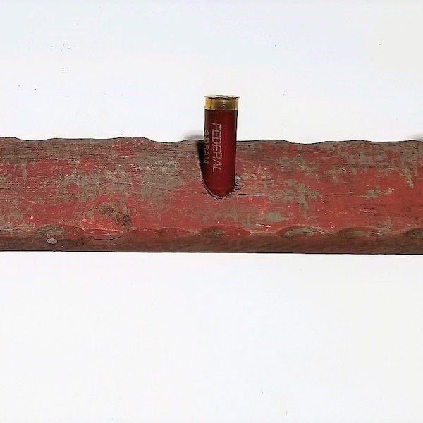 Shotgun Shell Coat Rack Vintage Red Barnwood Finish