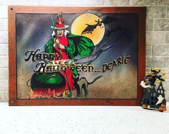 Happy Halloween ... Dearie - Vintage Faux Tin Sign