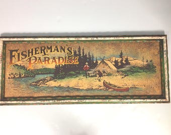Fisherman's Paradise Faux Vintage Fishing Cabin Sign