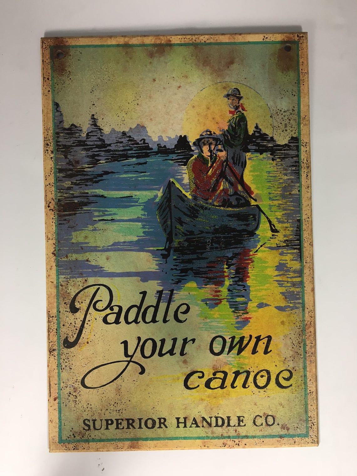 Paddle Your Own Canoe Vintage Faux Tin Cabin Sign Etsy Canada