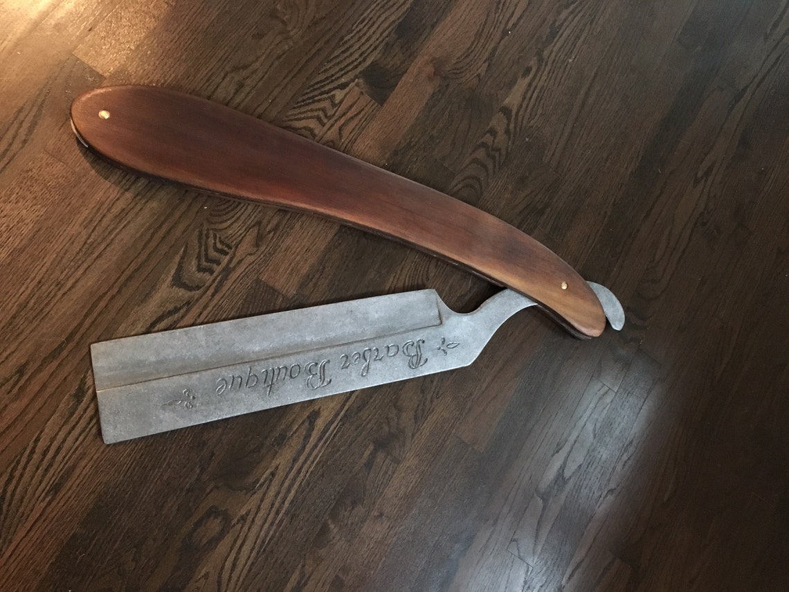 Barber Straight Razor Oversized Antique Straight Shave Razor Etsy